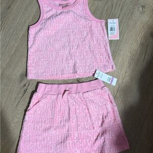 Juicy Couture Pink Terry Cloth Tank and Skirt Set - Girls